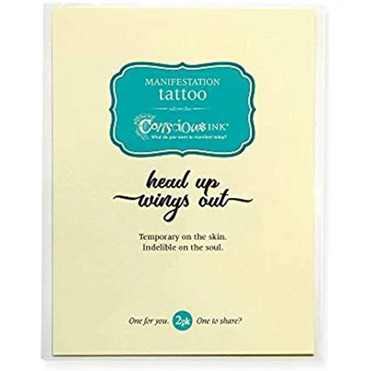 "Head up wings out" Manifestation Tattoo 2-Pack