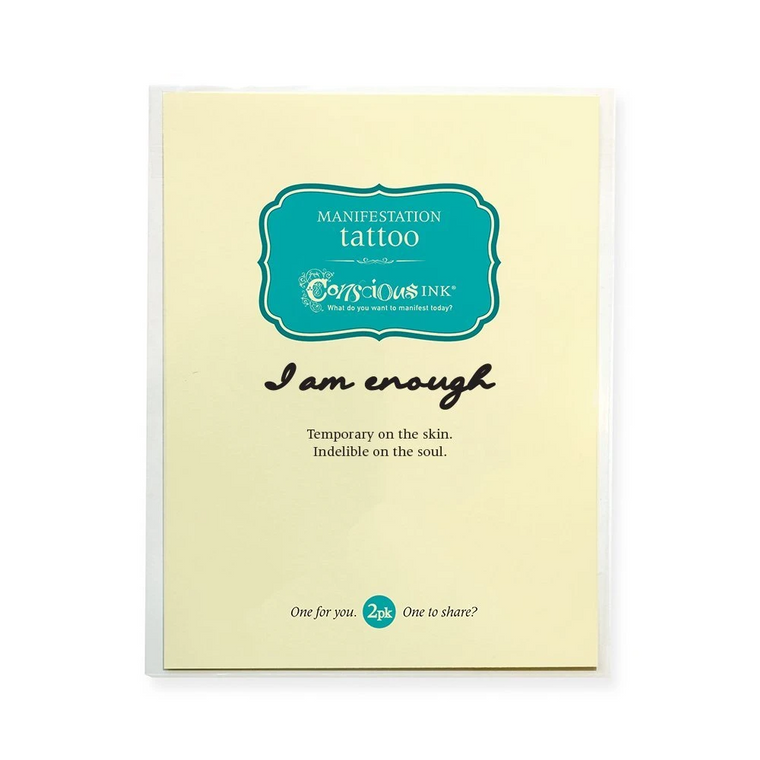 "I am enough"(script) Manifestation Temporary Tattoo 2-Pack