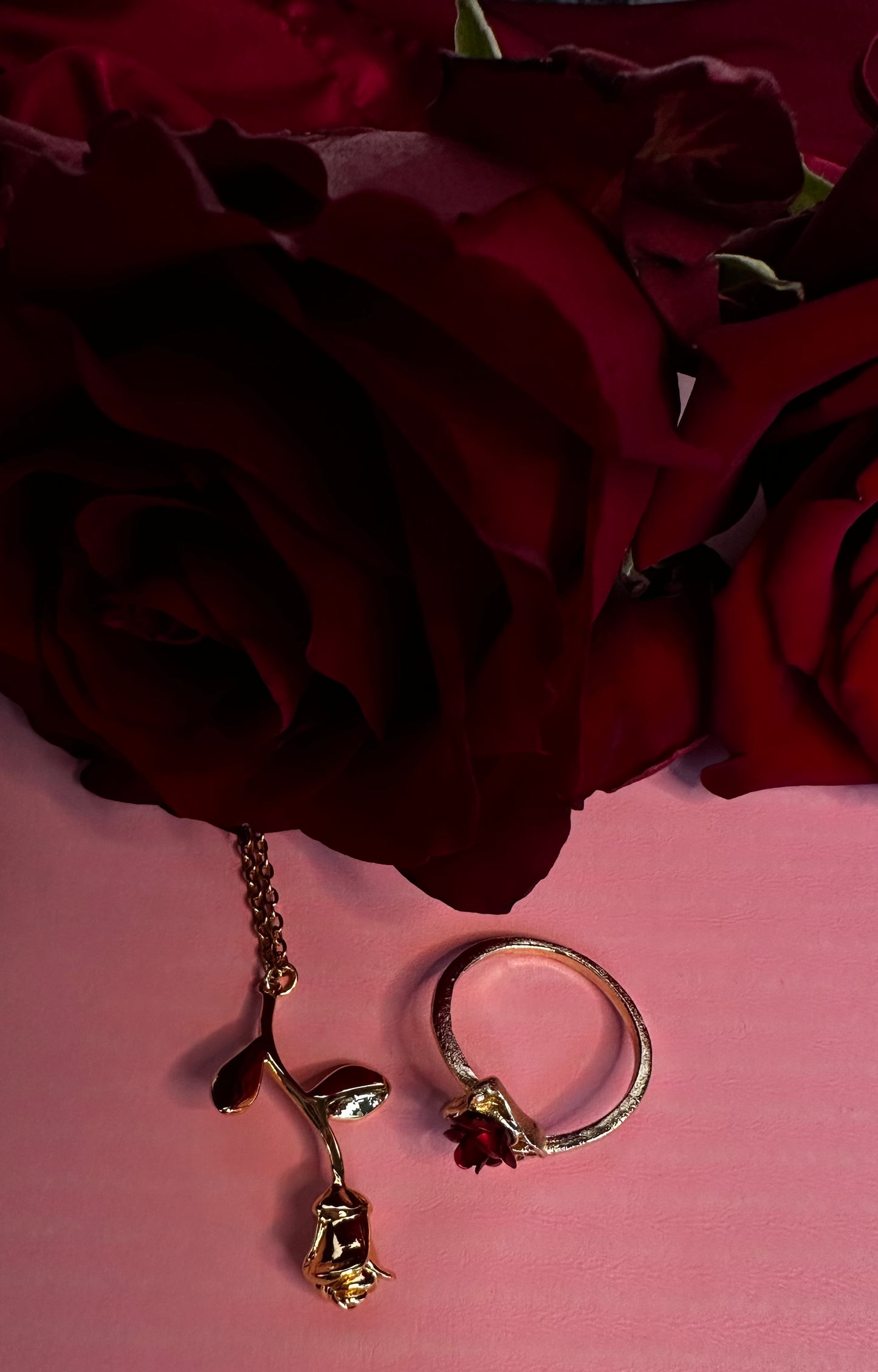 Next Chapter Rose and Necklace and Ring Set