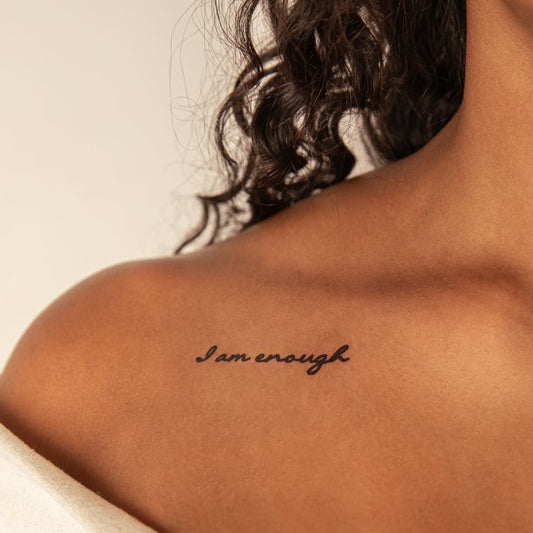 "I am enough"(script) Manifestation Temporary Tattoo 2-Pack